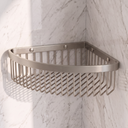 Luxe Brushed Stainless Corner Shower Storage Basket