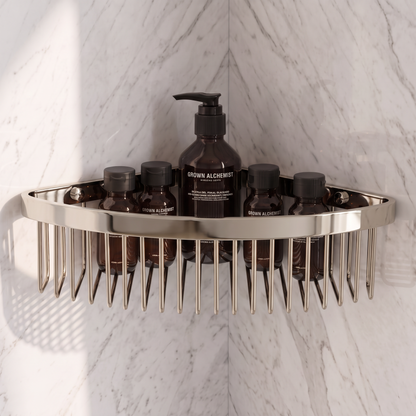 Eton Polished Nickel Corner Shower Storage Basket