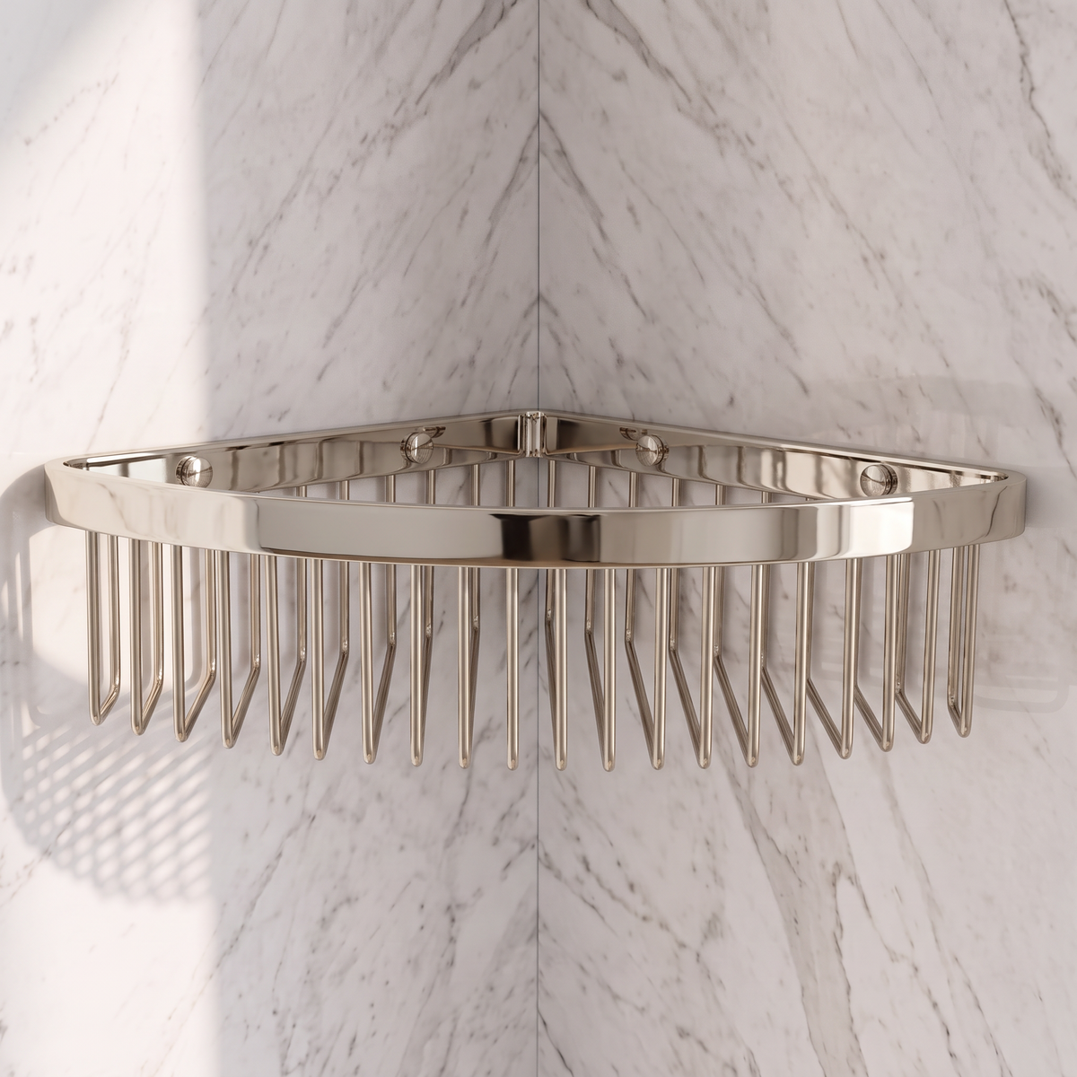 Eton Polished Nickel Corner Shower Storage Basket