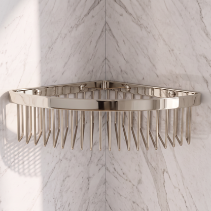 Eton Polished Nickel Corner Shower Storage Basket