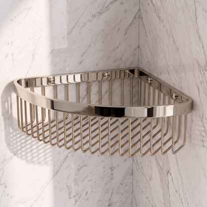 Eton Polished Nickel Corner Shower Storage Basket