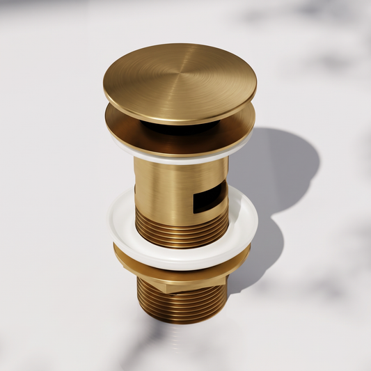 Luxe Brushed Gold Slotted Click Clack Basin Waste