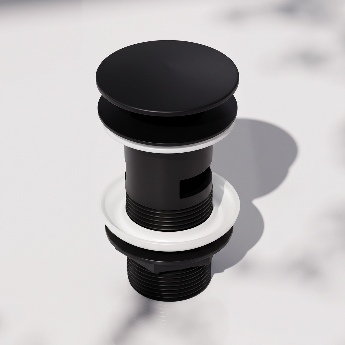 Luxe Matte Black Slotted Click Clack Basin Waste