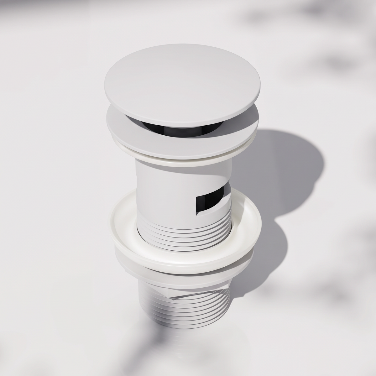 Luxe Matte White Slotted Click Clack Basin Waste