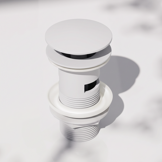 Luxe Matte White Slotted Click Clack Basin Waste