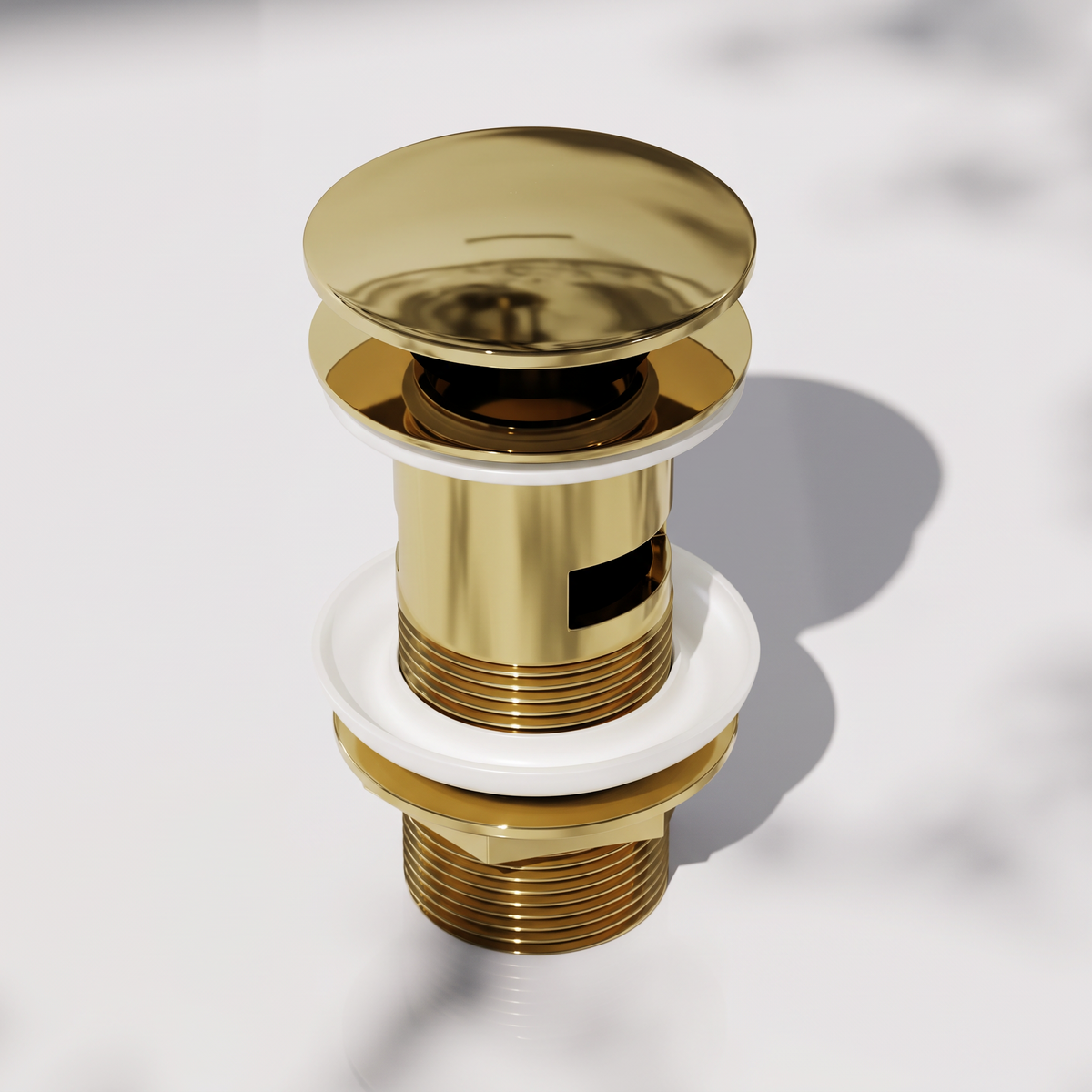 Luxe Polished Brass Slotted Click Clack Basin Waste