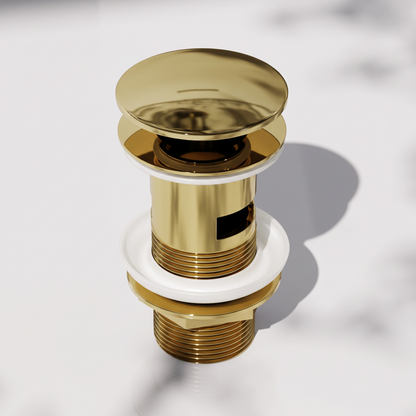 Luxe Polished Brass Slotted Click Clack Basin Waste