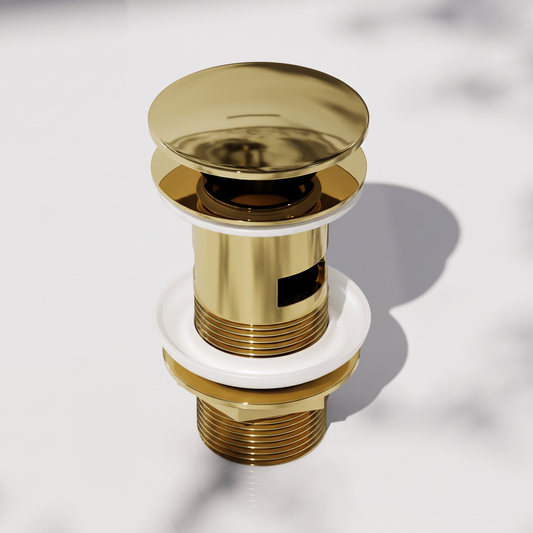 Luxe Polished Brass Slotted Click Clack Basin Waste