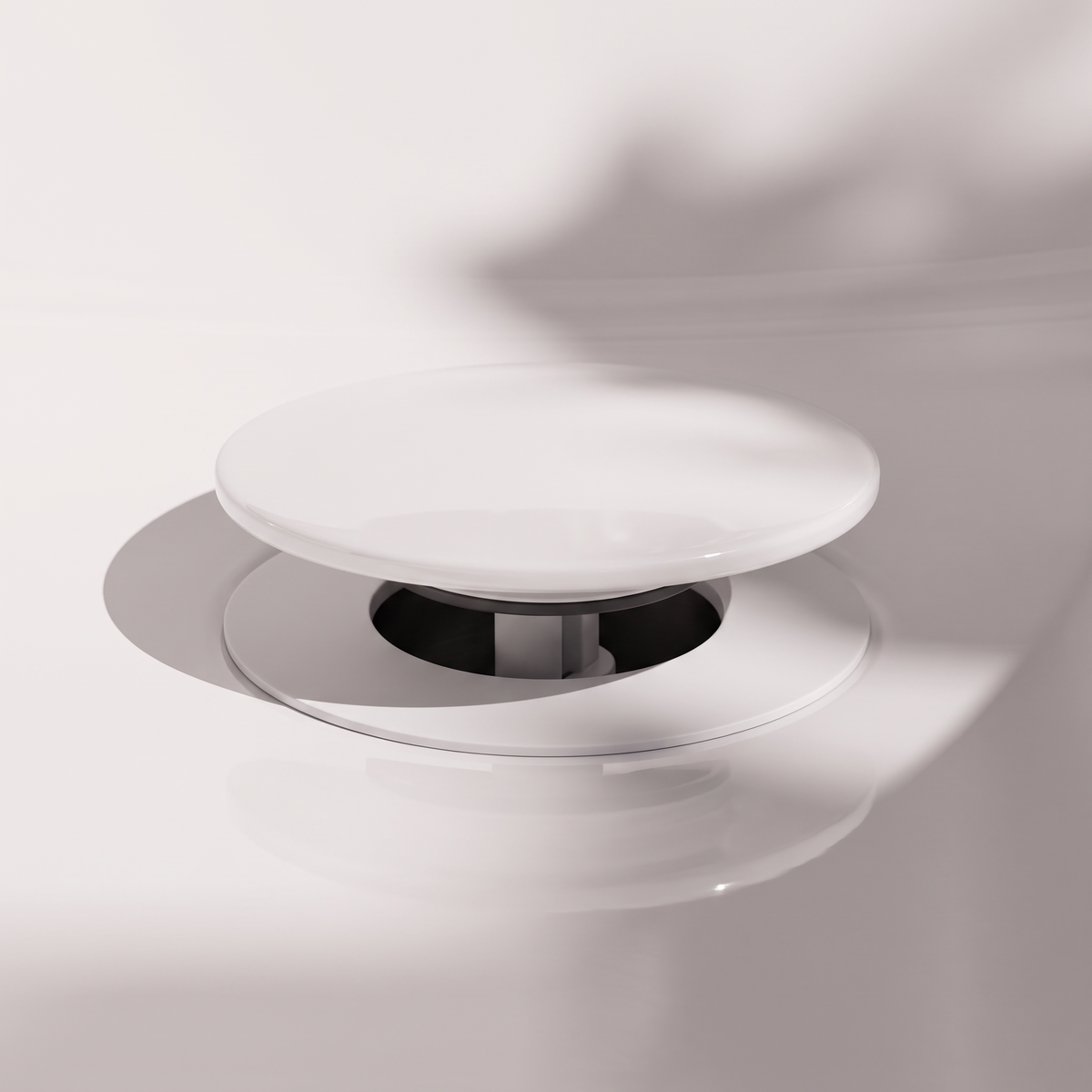 Luxe Polished White Slotted Click Clack Basin Waste
