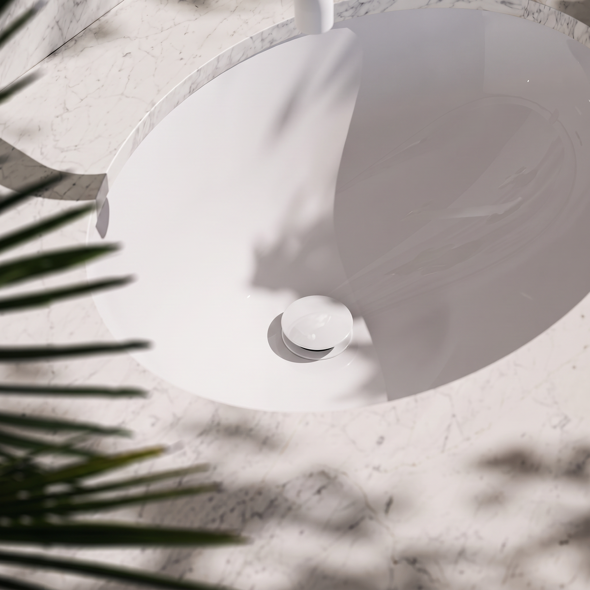 Luxe Polished White Slotted Click Clack Basin Waste