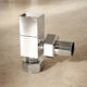Square Angled Radiator Valves Chrome