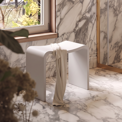 Scoop Stone Bathroom Shower Seat