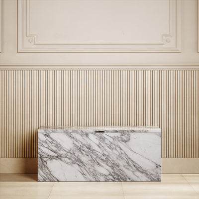 Arabescato Marble Ottoman Storage Box 1000mm