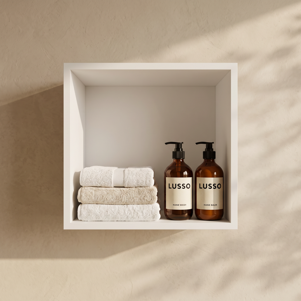 Qube Matte White Stone Square Storage Box 300mm