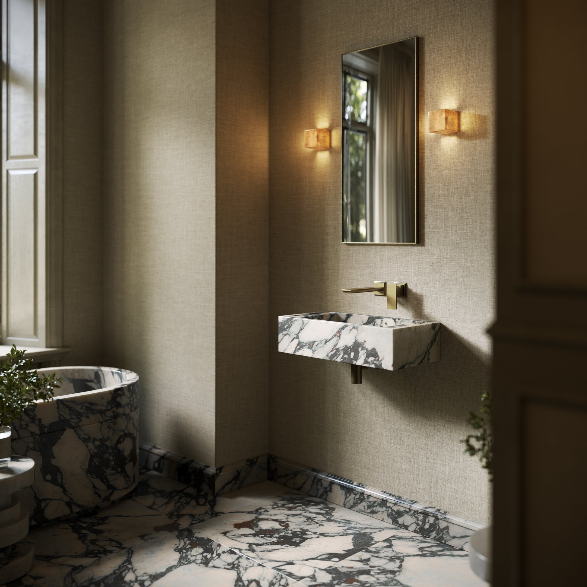 Tassilo Calacatta Viola Marble Wall Hung Basin 600mm