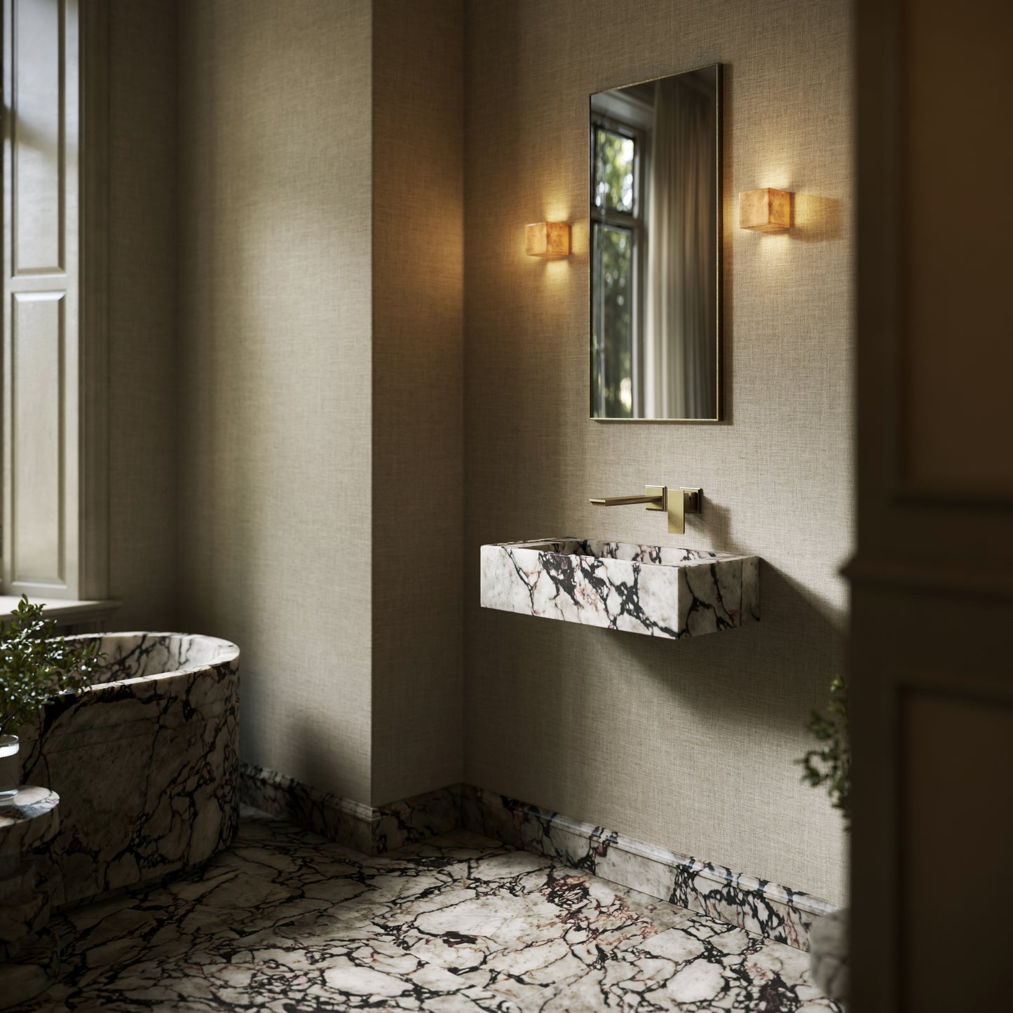 Tassilo Calacatta Viola Marble Wall Hung Basin 600mm