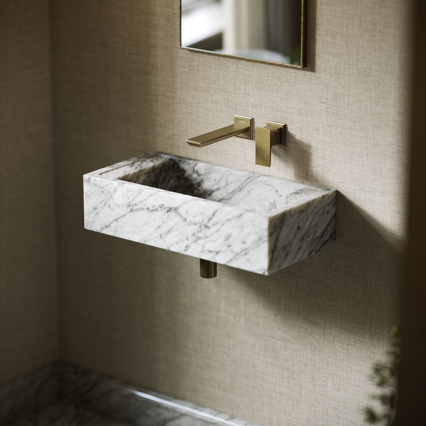 Tassilo Carrara Marble Wall Hung Basin 600mm