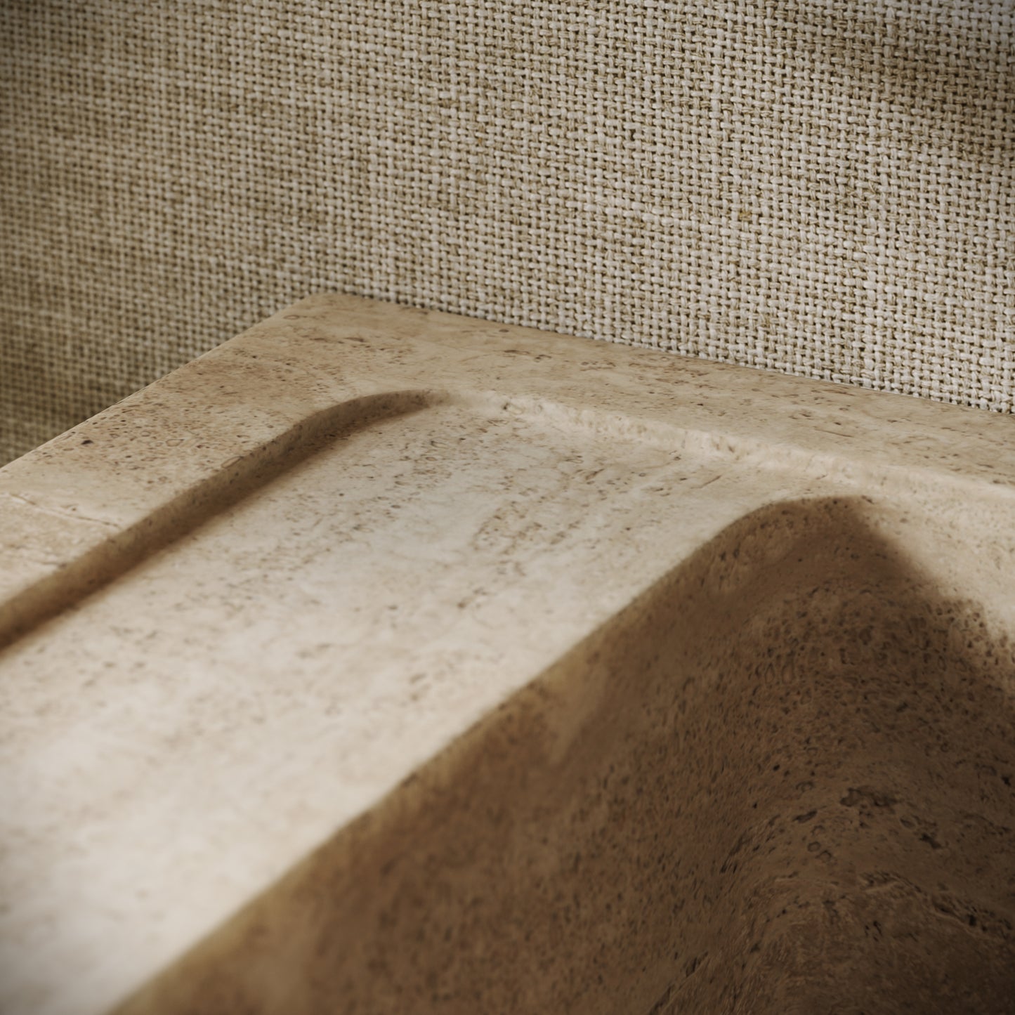 Tassilo Travertine Stone Wall Hung Basin 600mm