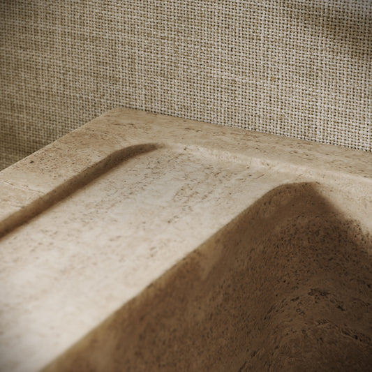 Tassilo Travertine Stone Wall Hung Basin 600mm