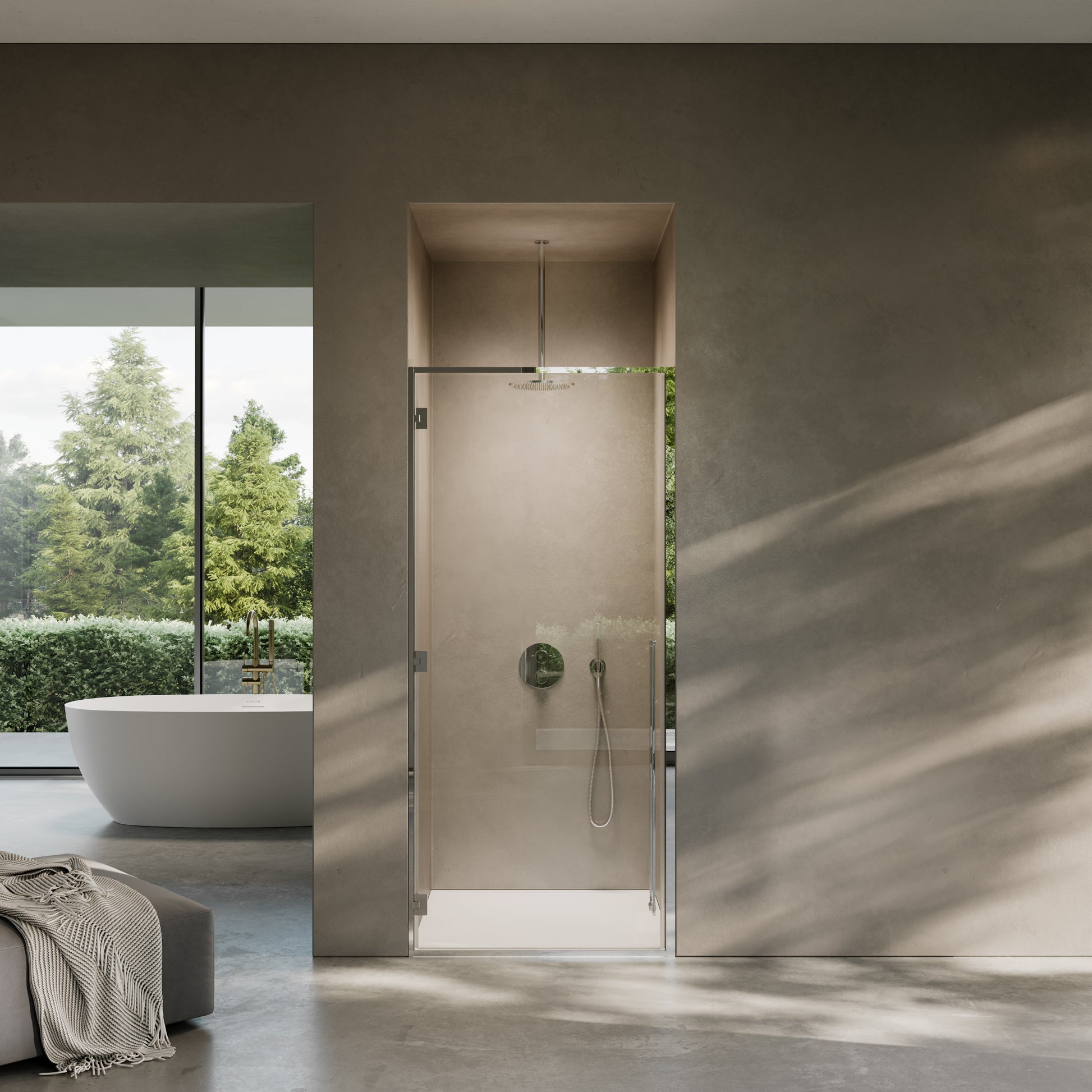 Techtra Chrome Hinged Shower Door - All Sizes