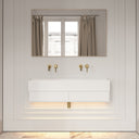 Thinn Matte White Double Vanity Unit with Stone Basin 1200mm