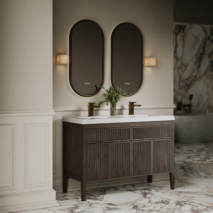 Tiffany Grey Oak Wood Grain Double Vanity Unit 1200mm