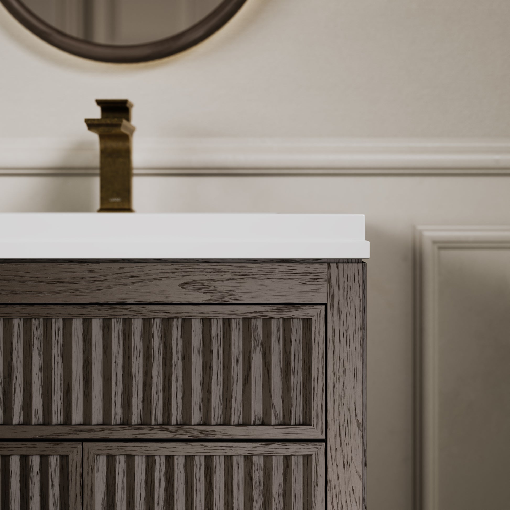 Tiffany Grey Oak Wood Grain Double Vanity Unit 1200mm