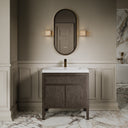 Tiffany Grey Oak Wood Grain Vanity Unit 800mm