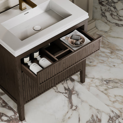 Tiffany Grey Oak Wood Grain Vanity Unit 800mm