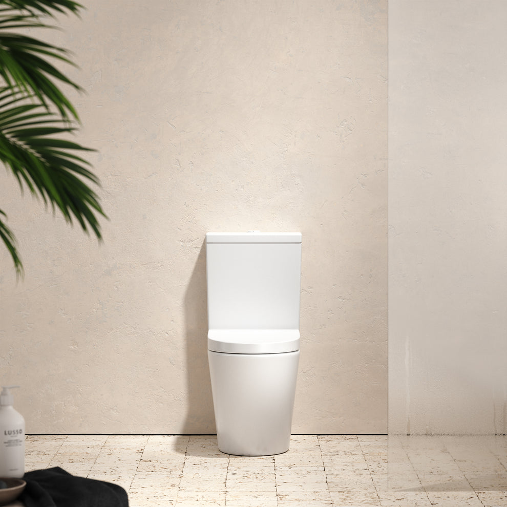 So Many Elan Rim Less Commode Senza Close Coupled Rimless Toilet w/ Soft Close Seat - LUSSO