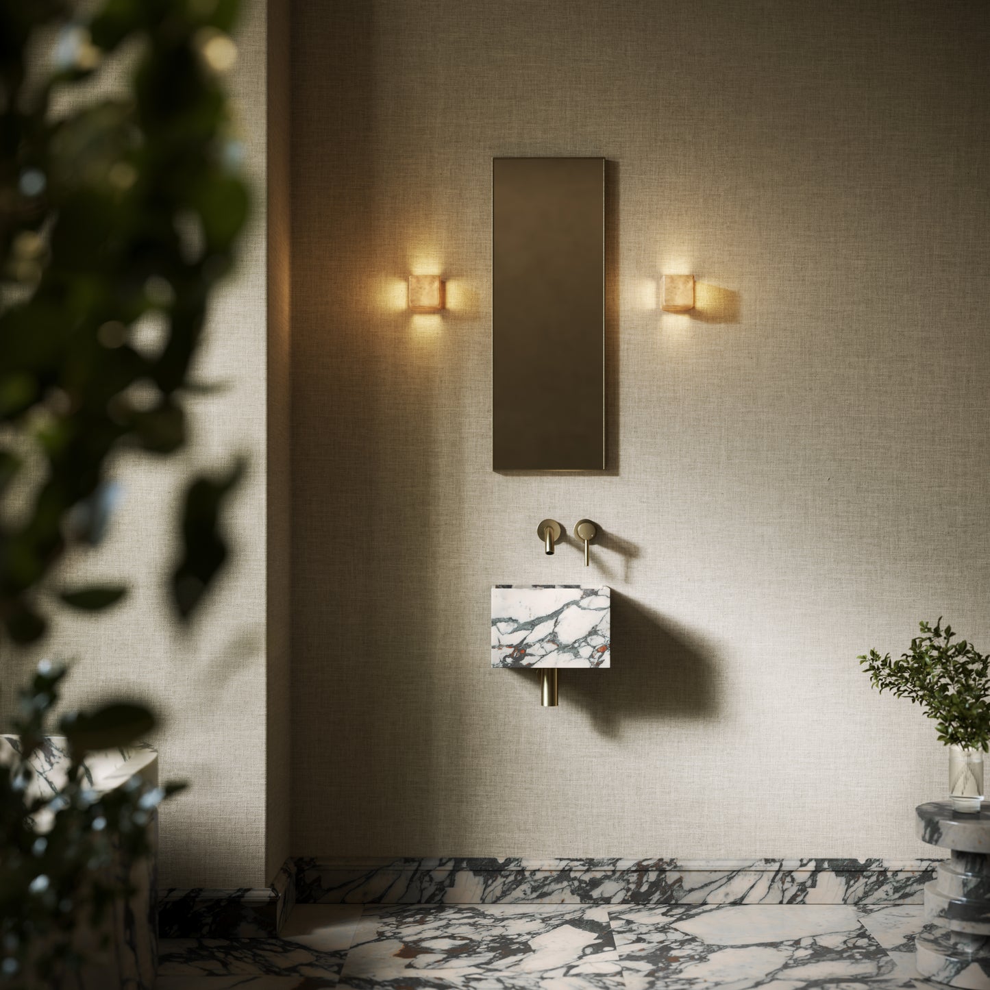 Tucci Calacatta Viola Marble Wall Hung Basin 300mm