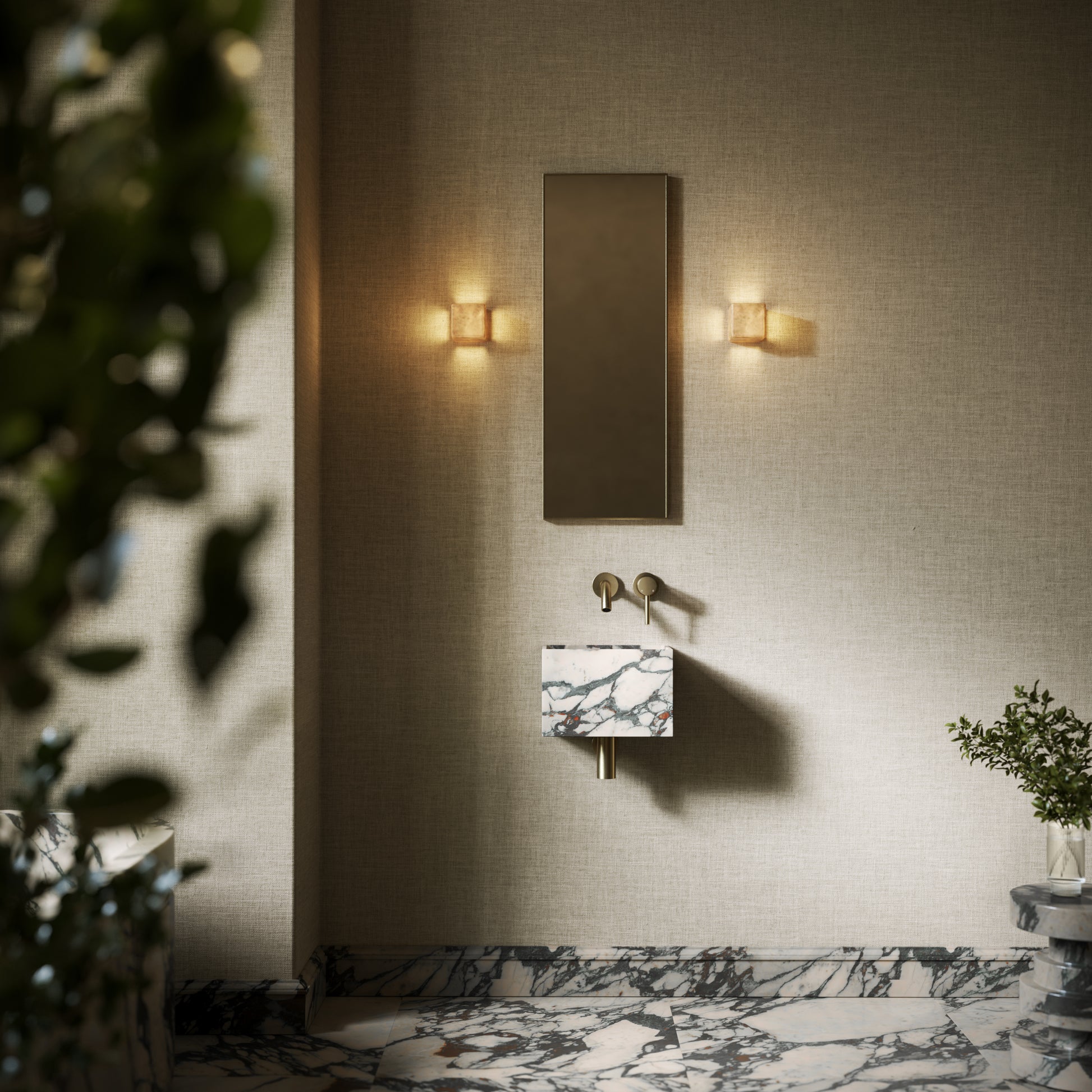Tucci Calacatta Viola Marble Wall Hung Basin 300mm