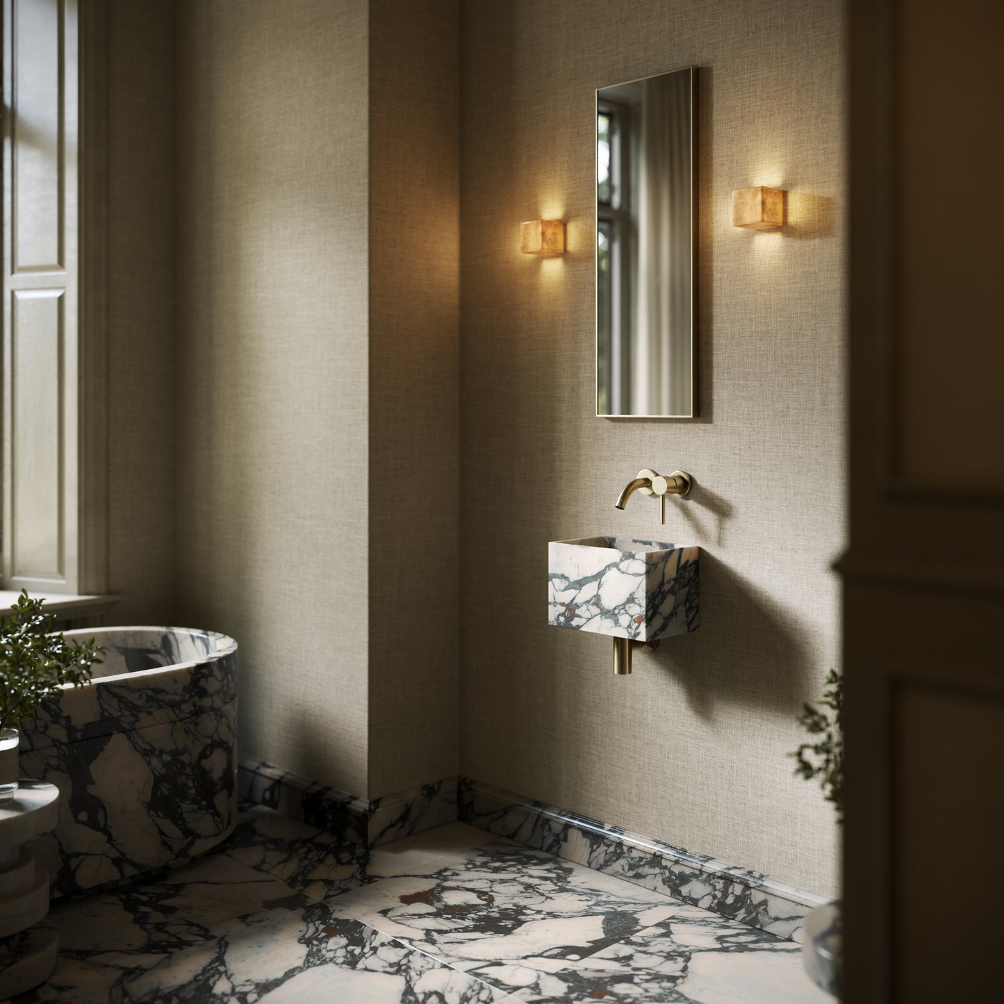 Tucci Calacatta Viola Marble Wall Hung Basin 300mm
