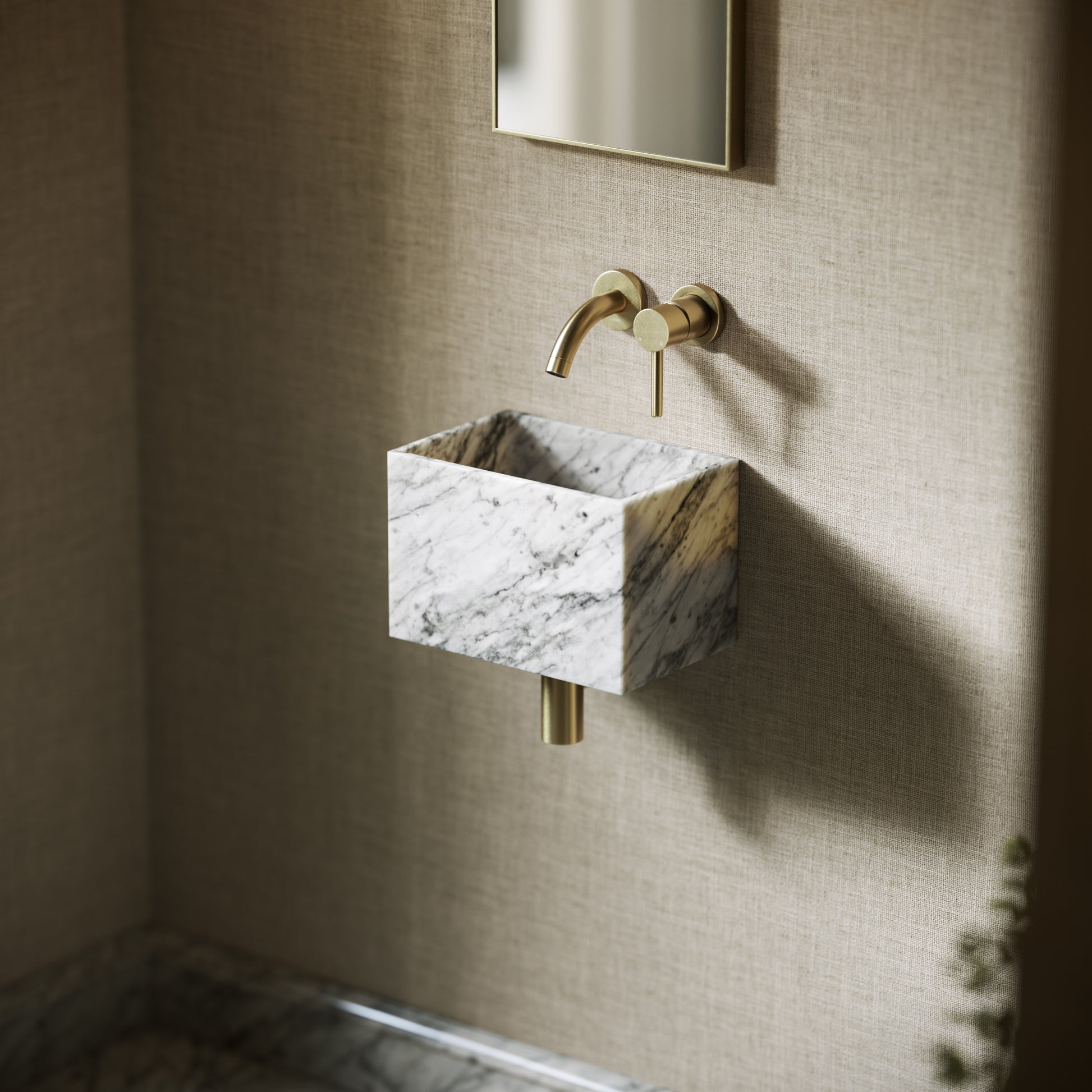 Tucci Carrara Marble Wall Hung Basin 300mm