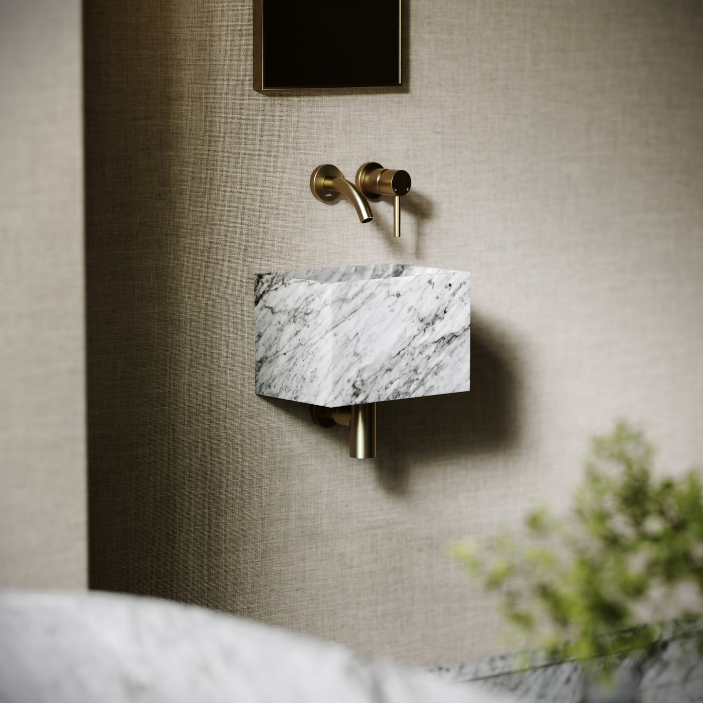 Tucci Carrara Marble Wall Hung Basin 300mm