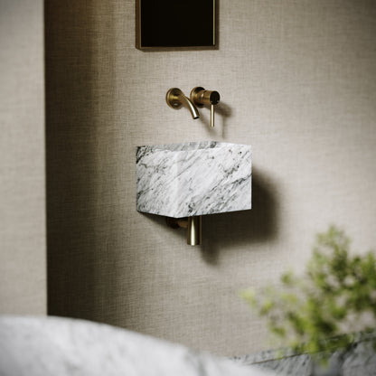 Tucci Carrara Marble Wall Hung Basin 300mm