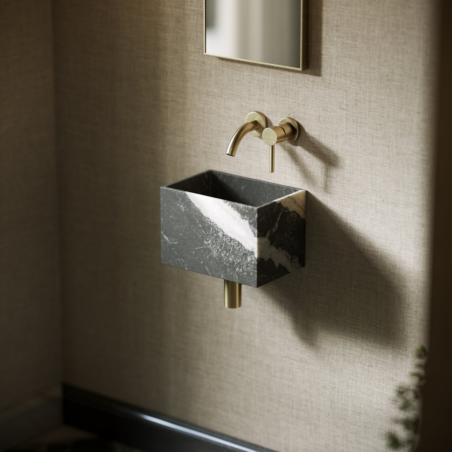 Tucci Panda Marble Wall Hung Basin 300mm