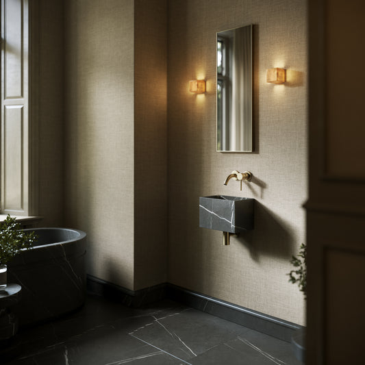 Tucci Pietra Grey Marble Wall Hung Basin 300mm