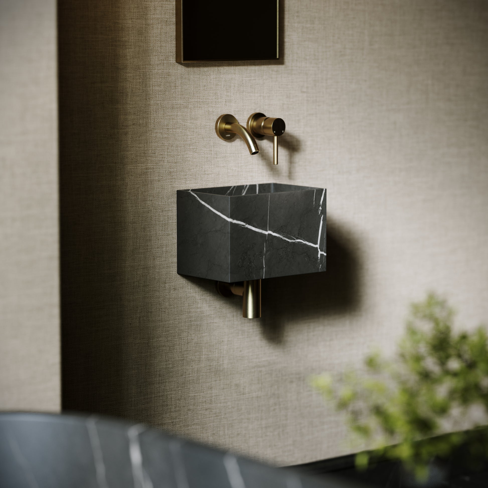 Tucci Pietra Grey Marble Wall Hung Basin 300mm