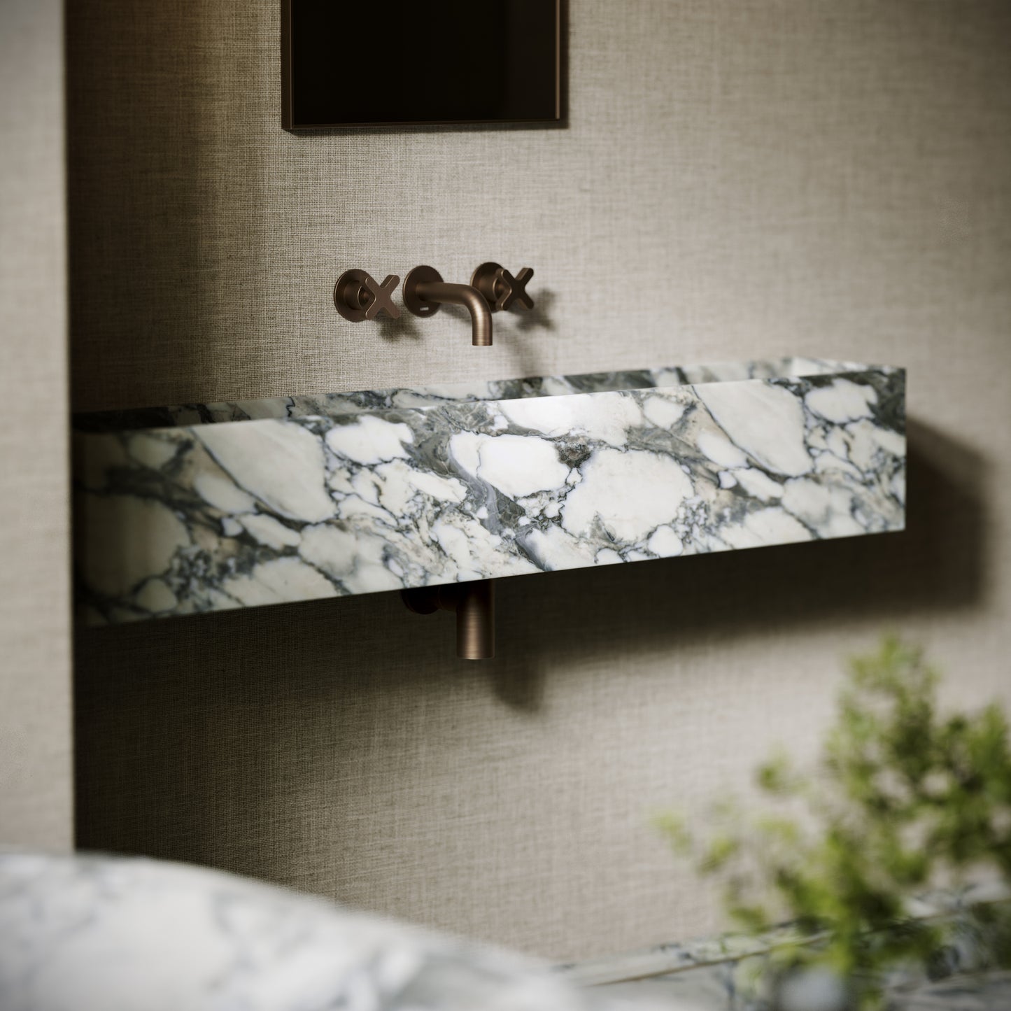 Tucci Arabescato Marble Wall Hung Basin 1200mm