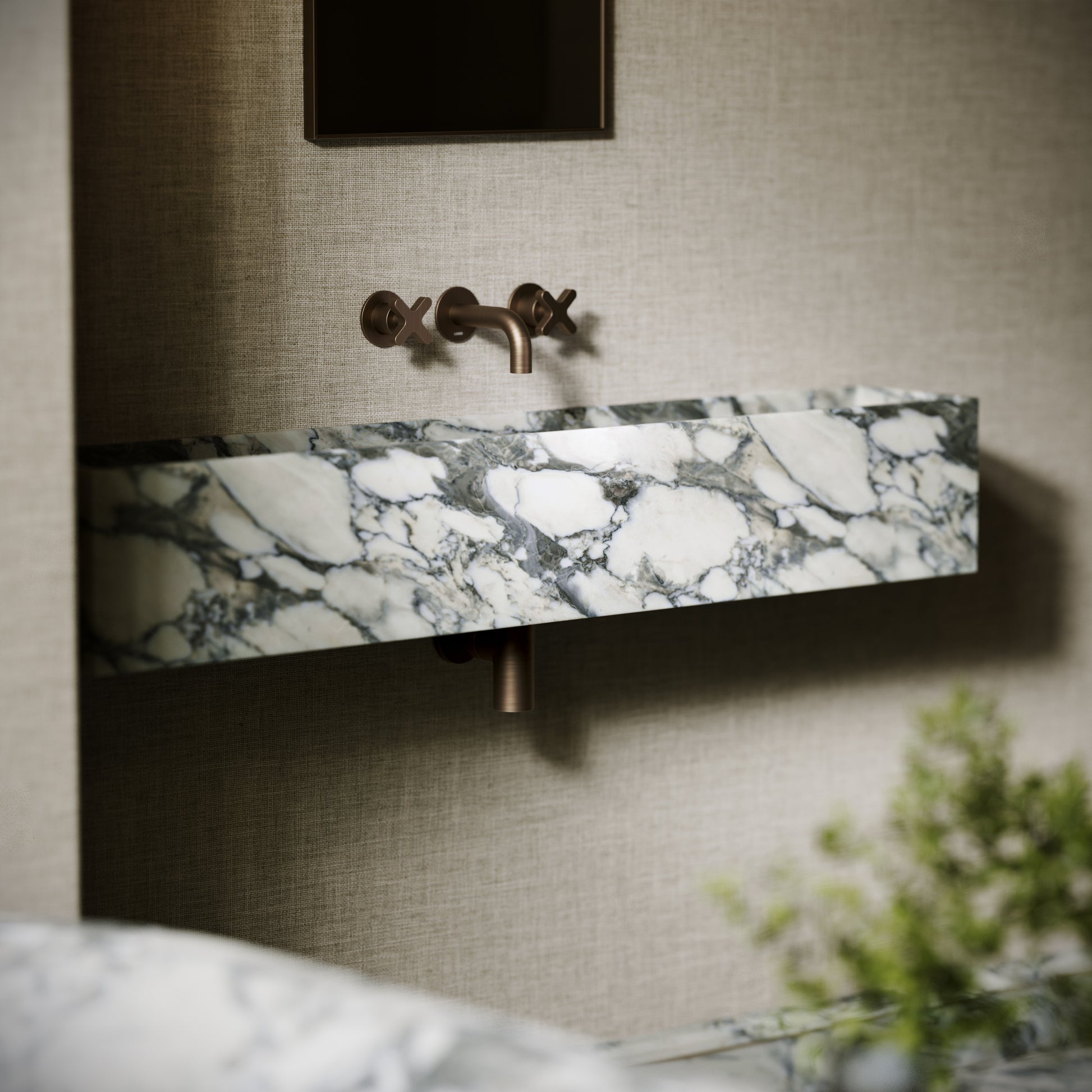 Tucci Arabescato Marble Wall Hung Basin 1200mm