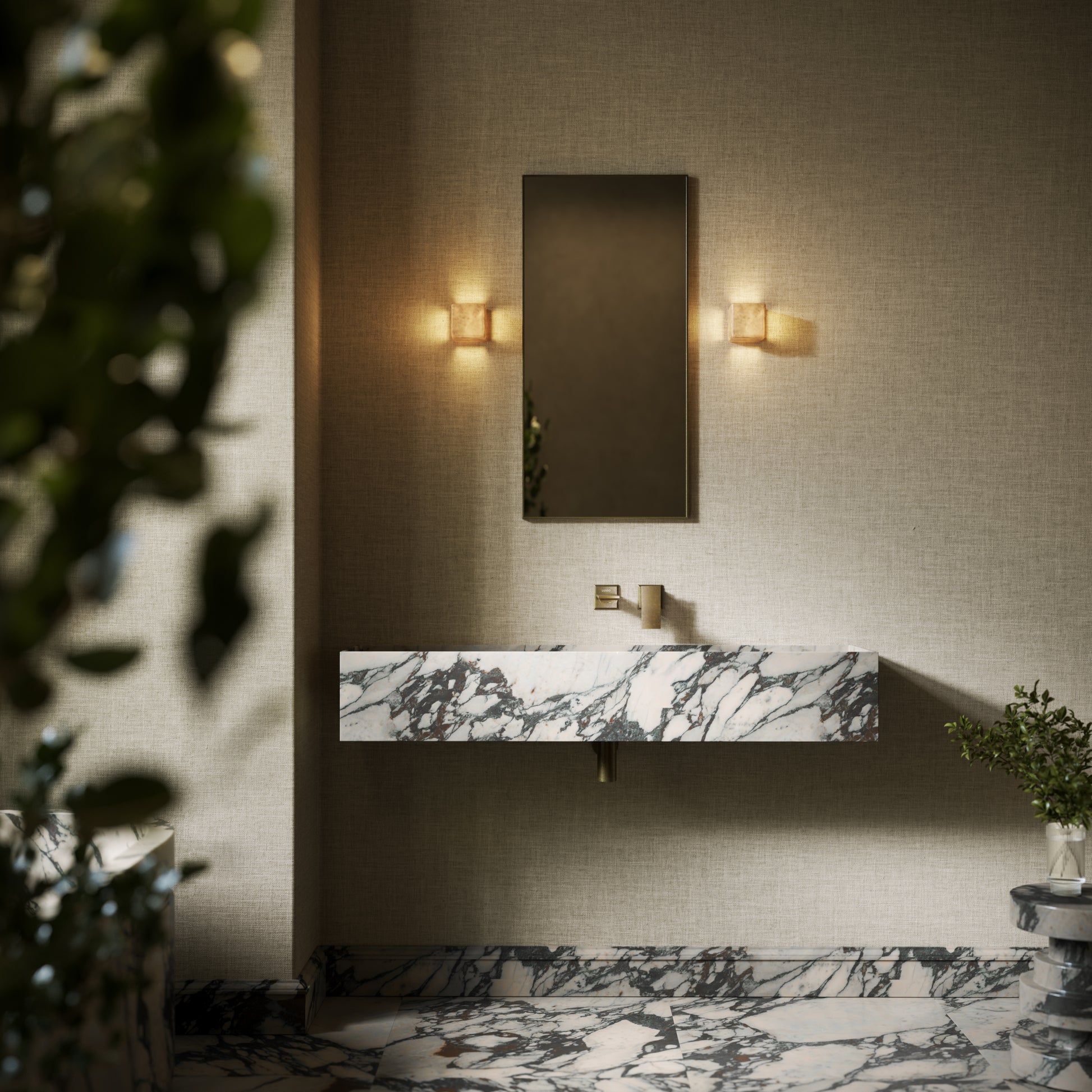 Tucci Calacatta Viola Marble Wall Hung Basin 1200mm