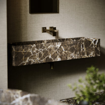 Tucci Dark Emperador Marble Wall Hung Basin 1200mm