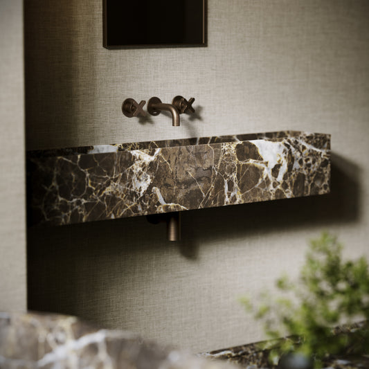 Tucci Dark Emperador Marble Wall Hung Basin 1200mm