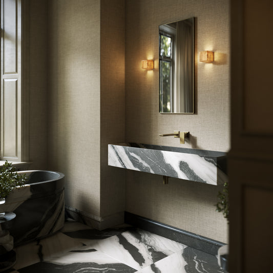 Tucci Panda Marble Wall Hung Basin 1200mm