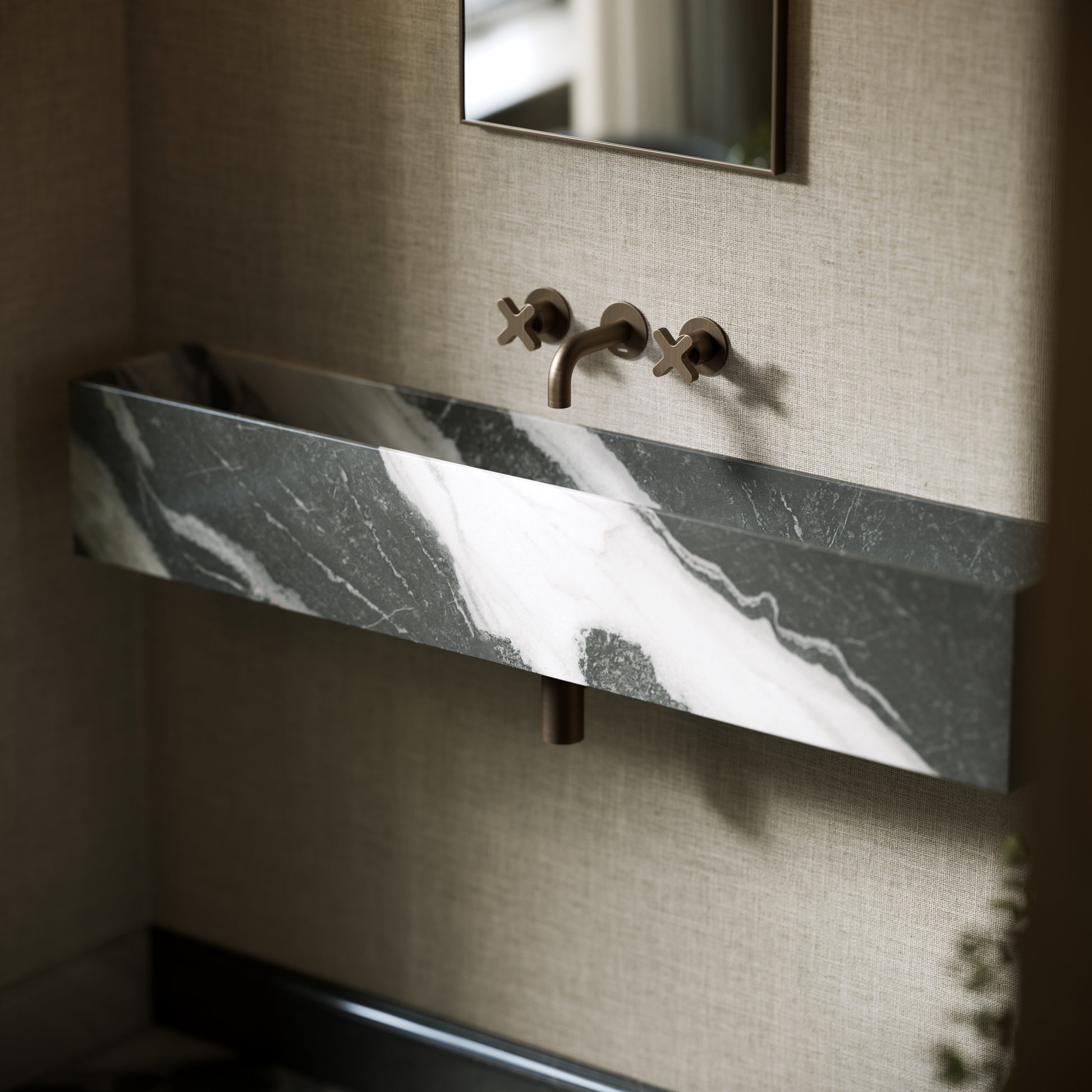 Tucci Panda Marble Wall Hung Basin 1200mm