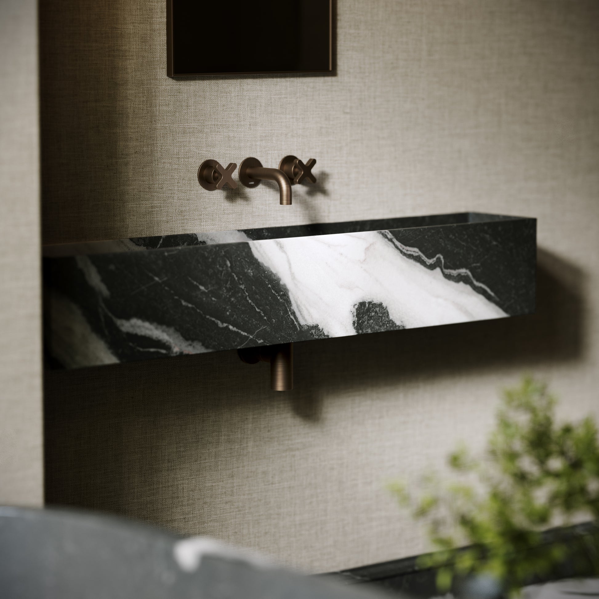 Tucci Panda Marble Wall Hung Basin 1200mm