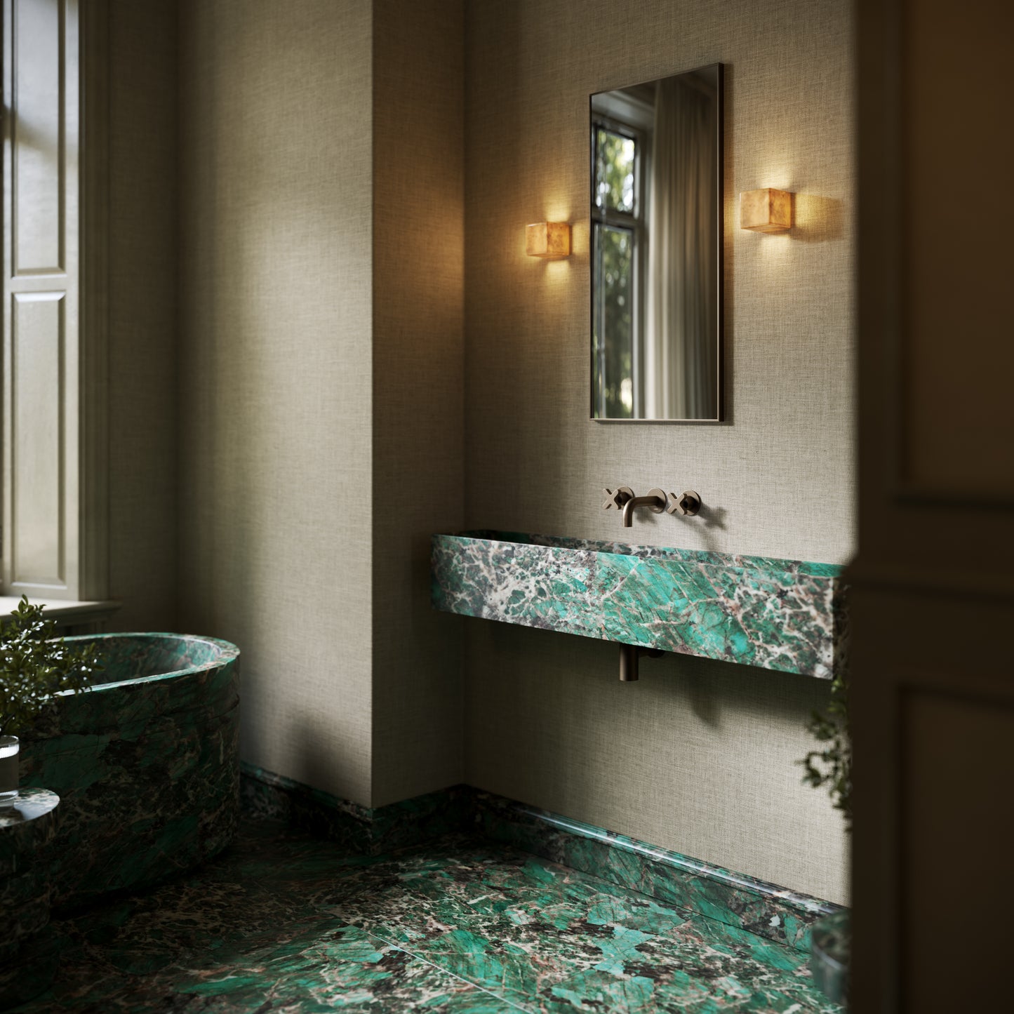 Tucci Tiffany Marble Wall Hung Basin 1200mm