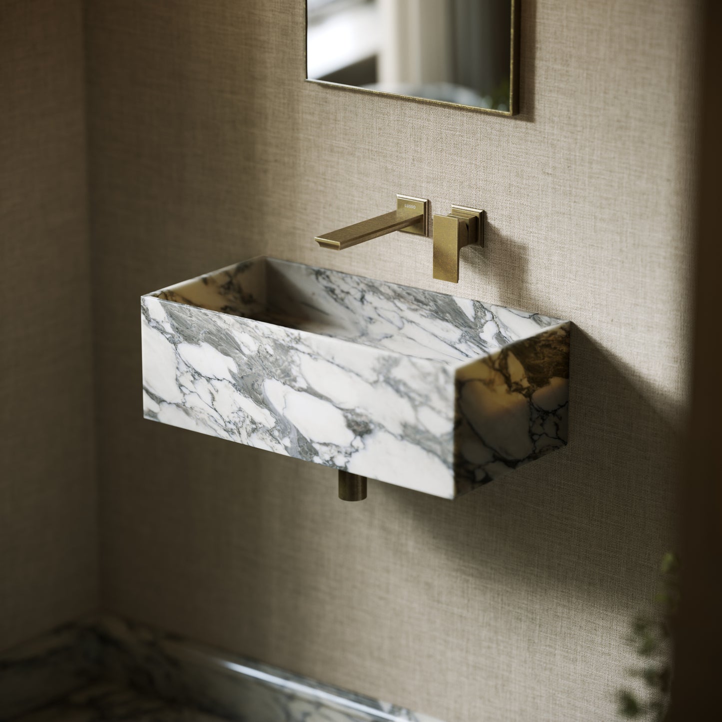 Tucci Arabescato Marble Wall Hung Basin 600mm