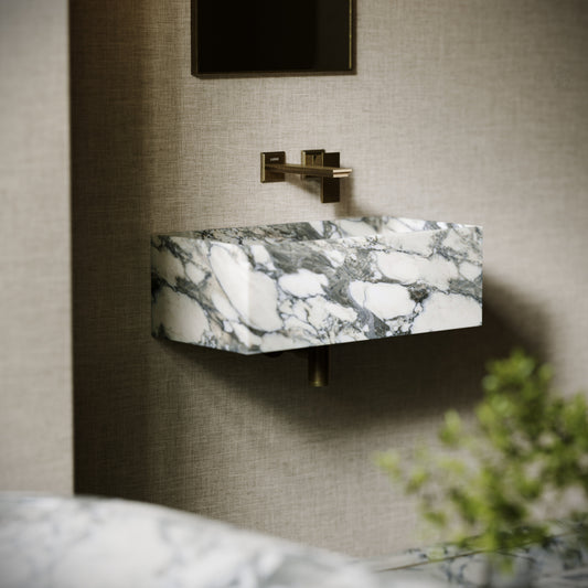Tucci Arabescato Marble Wall Hung Basin 600mm